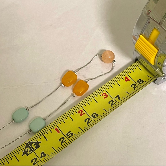 Beautiful Pretty DECO Glass Bead 28” necklace and earring matching set - Picture 2 of 3